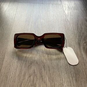 otra louey red oversized square retro y2k statement sunglasses eyewear NEW